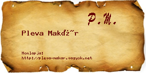Pleva Makár névjegykártya